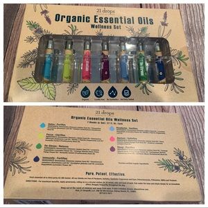 21 Drops Organic Essential Oils Wellness Set 7 Blends, 0.27 Fl Oz